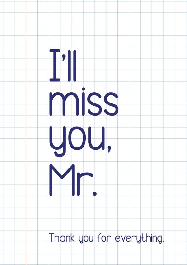 Cute Thank You Card - For Teacher - Teaching Assistant - Teacher Leaving created by Bev O'Connor || @oconnordesign