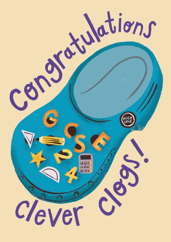 Cute Congratulations Card - GSCE's Exam 2024 - Crocs created by @AimeeStevens.Design