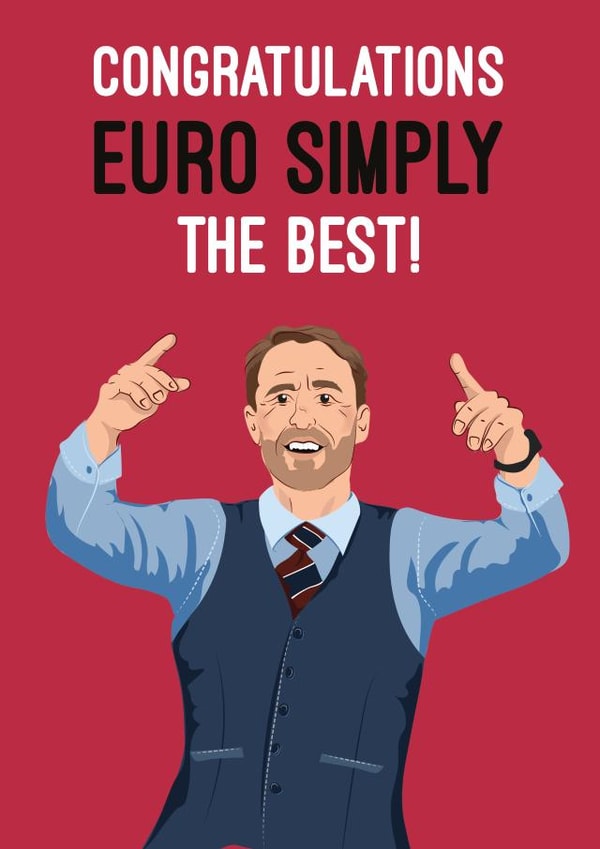 Funny Congratulations Football Card - Gareth Southgate - Euros Pun created by Quitting Hollywood