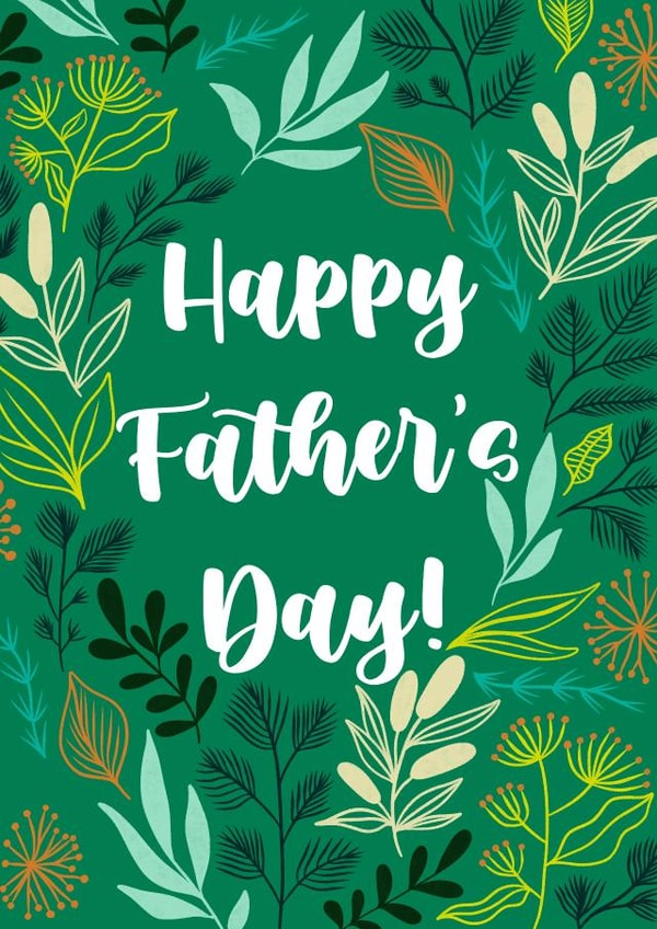 Father’s Day card, botanical theme created by TAmber Graphics