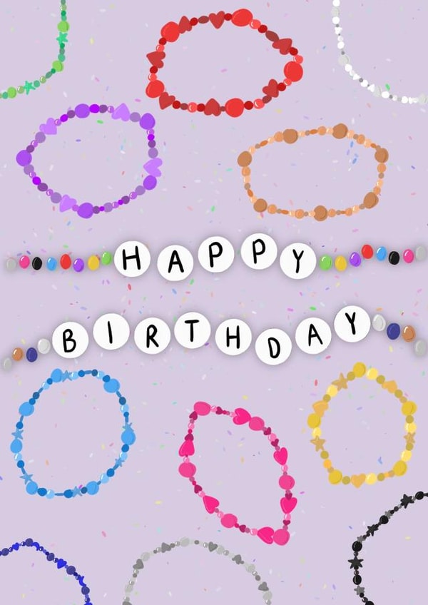 Taylor Swift friendship bracelet birthday card created by Shannon Ford