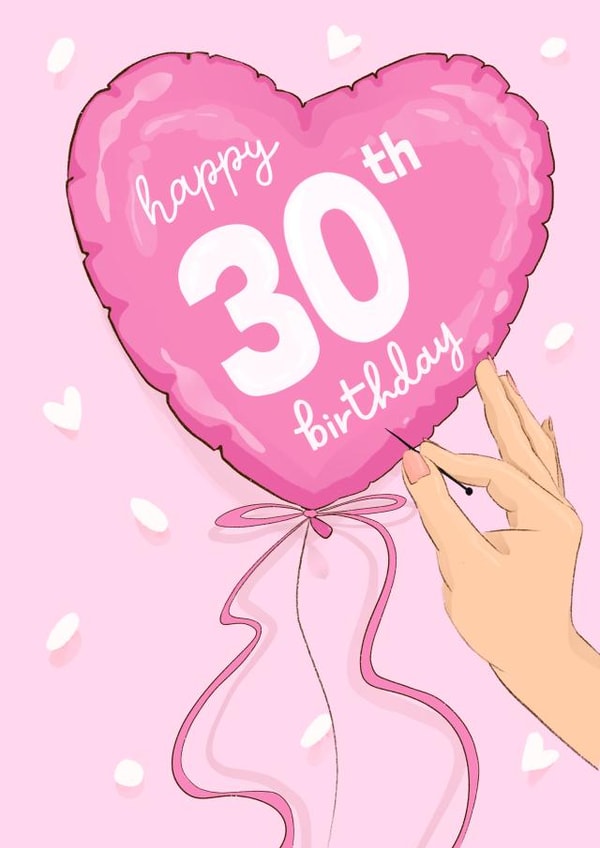 Funny 30th Birthday Card - Balloon Pop Joke Card - Reluctant To Turn 30 created by Running with Scissors