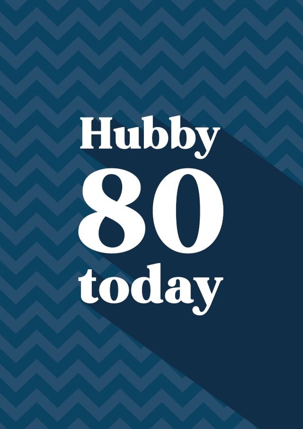 Classic Birthday Card - For Husband - 80 Today created by Quinton cards