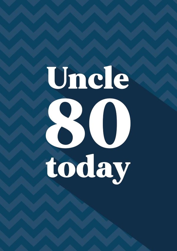 Classic Birthday Card - For Uncle - 80 Today created by Quinton cards