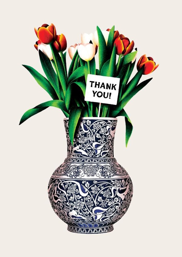 Pretty Thank You Card - Tulip Vase created by Folio | Ian Owen