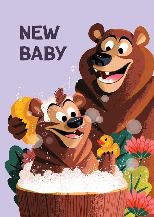 new baby bear card card