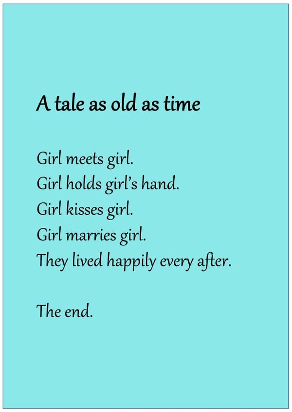 Cute wedding card for lesbian/LGBT marriage created by Spuggly Cards