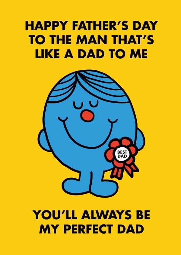 Cute Father's Day Card - For A Father Figure - Perfect Dad created by Mr. Men