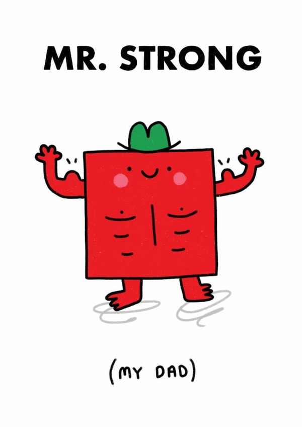 Cute Father's Day Card - Mr Men - Mr. Strong created by Mr. Men