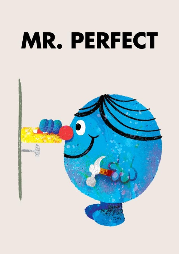 Cute Father's Day Card - Mr Men - Mr. Perfect created by Mr. Men