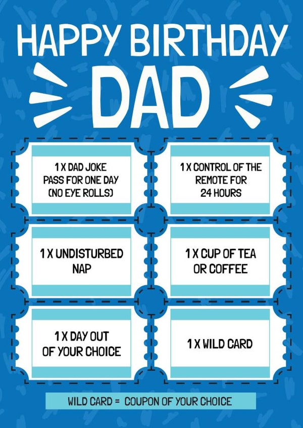 Funny Birthday Card - For Dad - Voucher/ Coupon created by AbiGoLucky