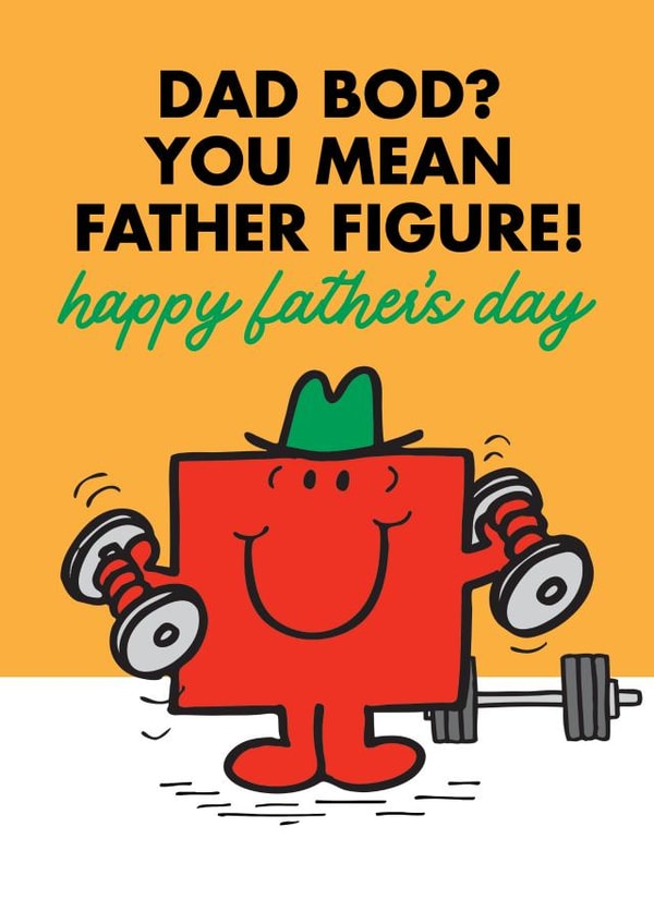 Funny Father’s Day Card - Mr Strong - Dad Bod Father Figure created by Mr. Men
