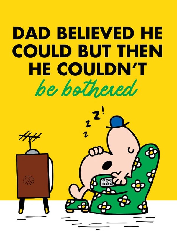 Funny Father’s Day Card - Mr Men - Mr Lazy created by Mr. Men