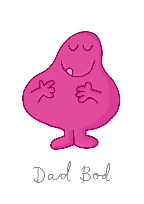 Funny Father's Day Card - Mr Men - Dad Bod created by Mr. Men