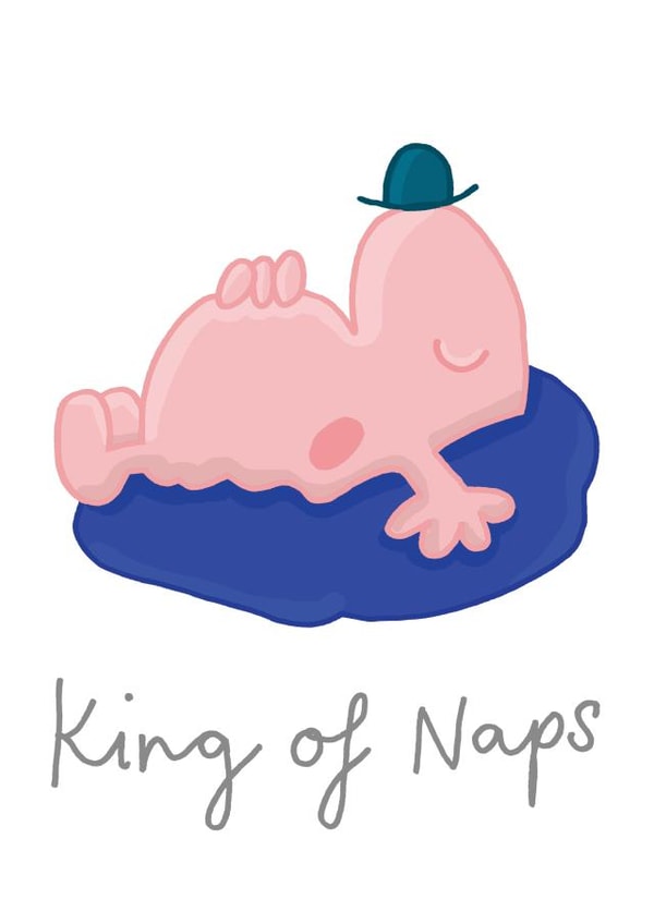 Cute Father's Day Card - Mr Men - King Of Naps created by Mr. Men