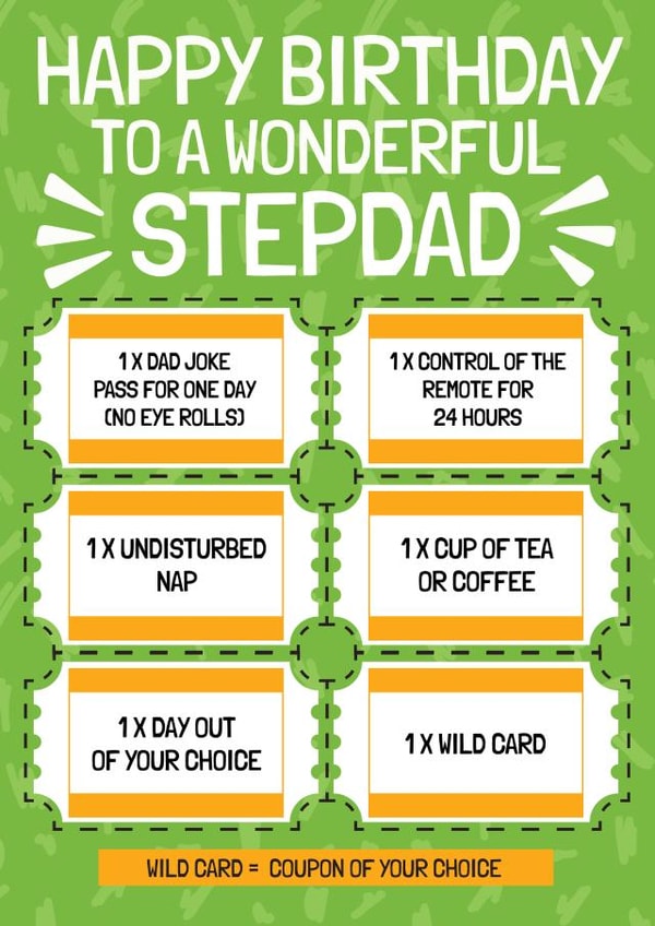 Funny Birthday Card - For Step Dad - Voucher Gift created by AbiGoLucky