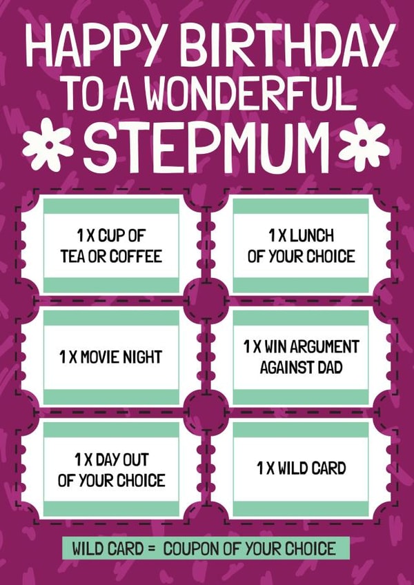 Funny Birthday Card - For Step Mum - Voucher Gift created by AbiGoLucky
