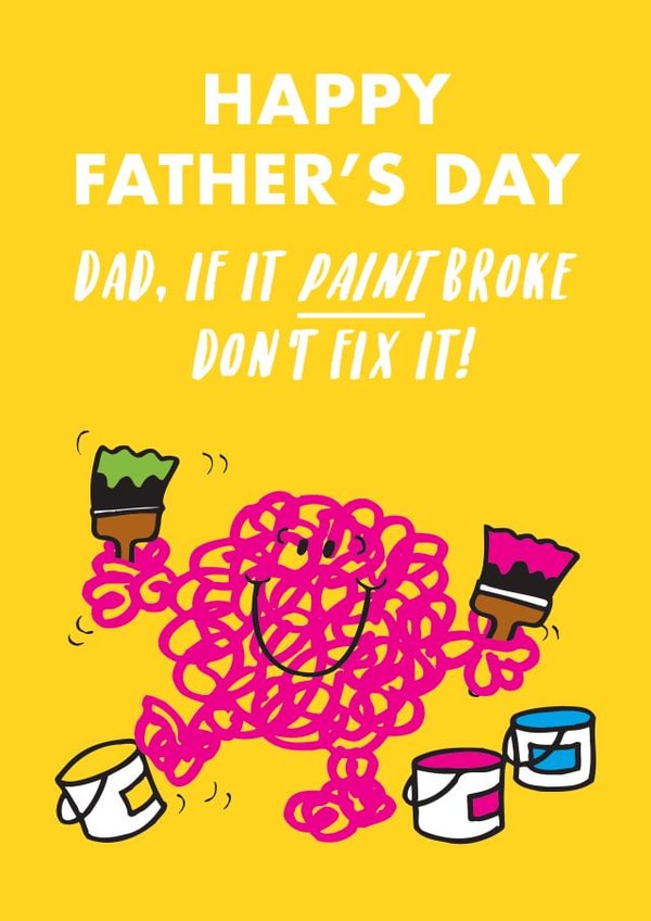 Cute Father’s Day Card - Mr Messy - DIY Punny created by Mr. Men