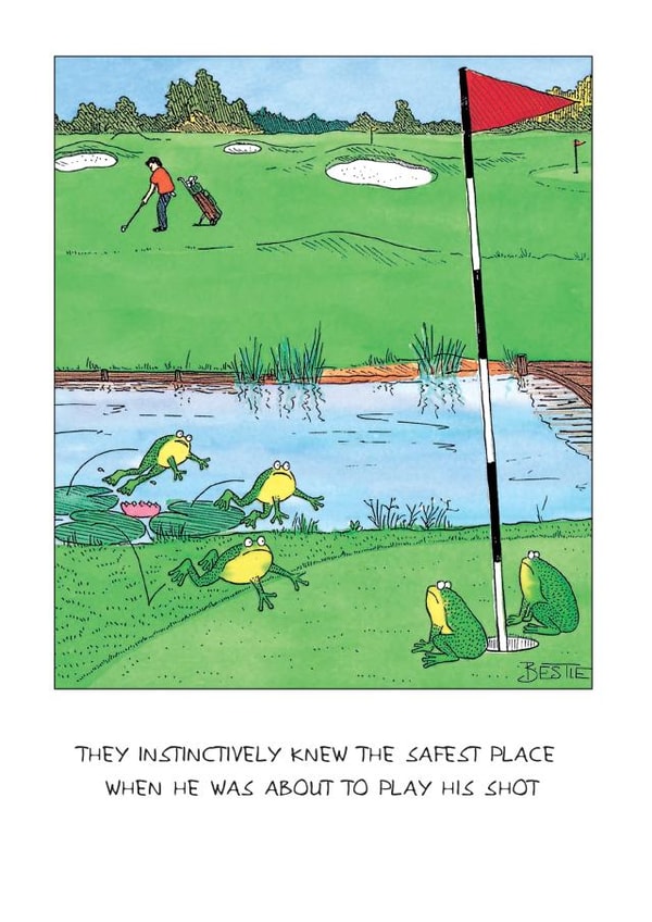 Funny Golf Father's Day Card / Birthday Card - Frogs - Golfer Joke created by Paperlink and Meraki Greeting Cards