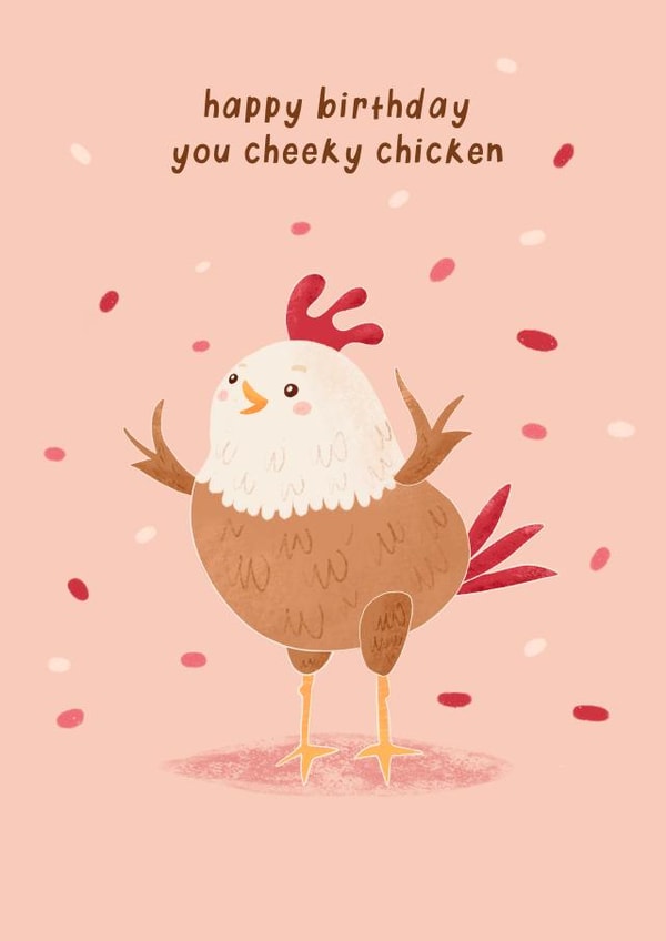 Cute Birthday Card - Cheeky Chicken Birthday Card created by Running with Scissors
