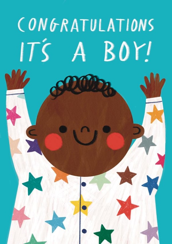 Cute New Baby Congratulations Card - It’s A Boy! - New Parent created by Alice Mole Illustration