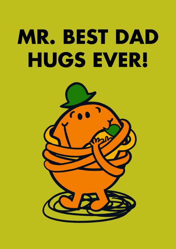 Cute Mr Men Father's Day Card - Mr. Best Dad Hugs Ever created by Mr. Men