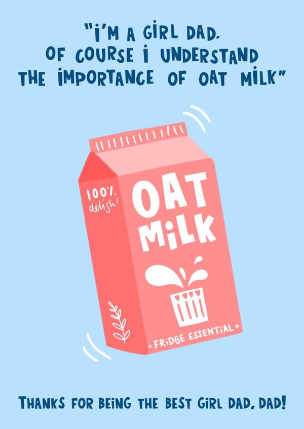 Cute Father's Day Card - For A Girl Dad - Oat Milk created by Lucy Maggie Designs