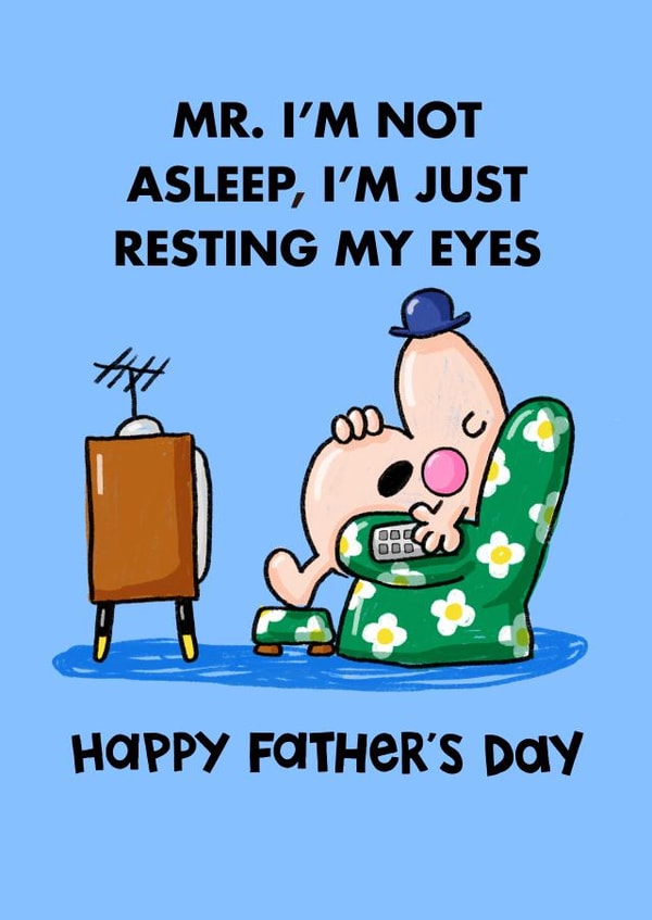 Funny Father's Day Card - Mr. Lazy - Mr Men created by Mr. Men