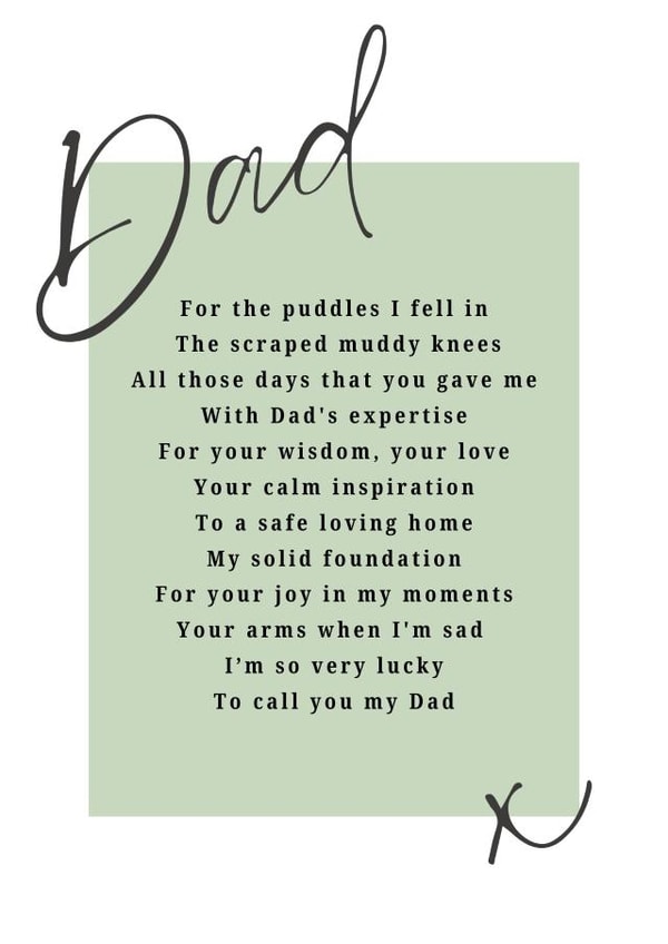 Heartfelt Fathers Day Card - Cute Dad Poem created by Maxter and Boo 