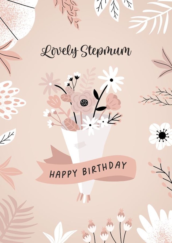 Pretty Birthday Card - For Stepmum - Floral Bouquet created by Evie Garnett Designs
