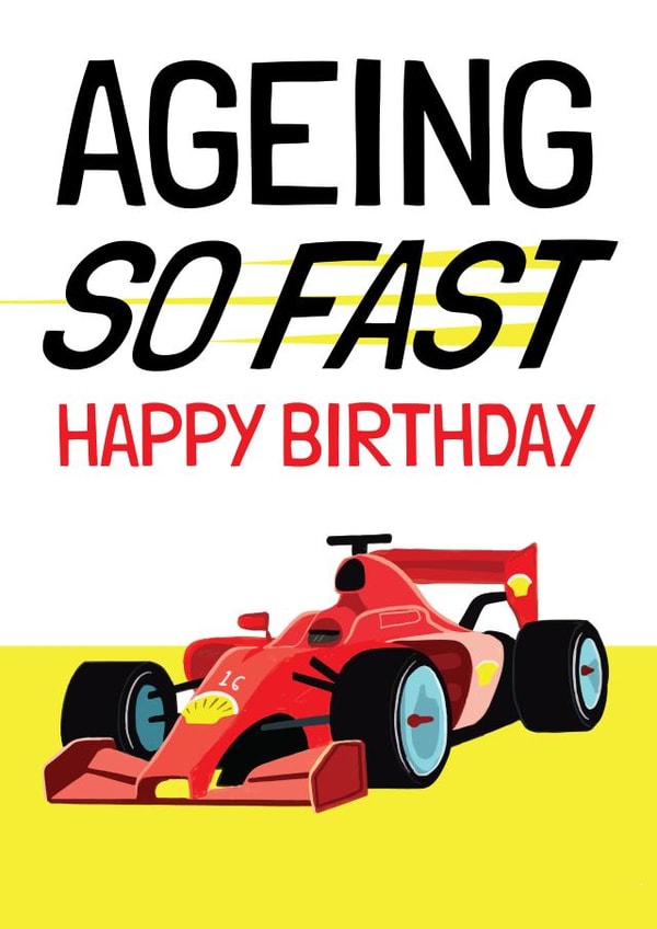 Funny Birthday Card - For Him - Grand Prix Formula 1 Racing created by AbiGoLucky