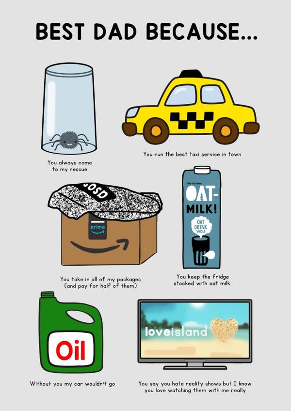 Funny Father's Day Card - Girl Dad - Best Dad Card created by Of Life & Lemons Ltd.