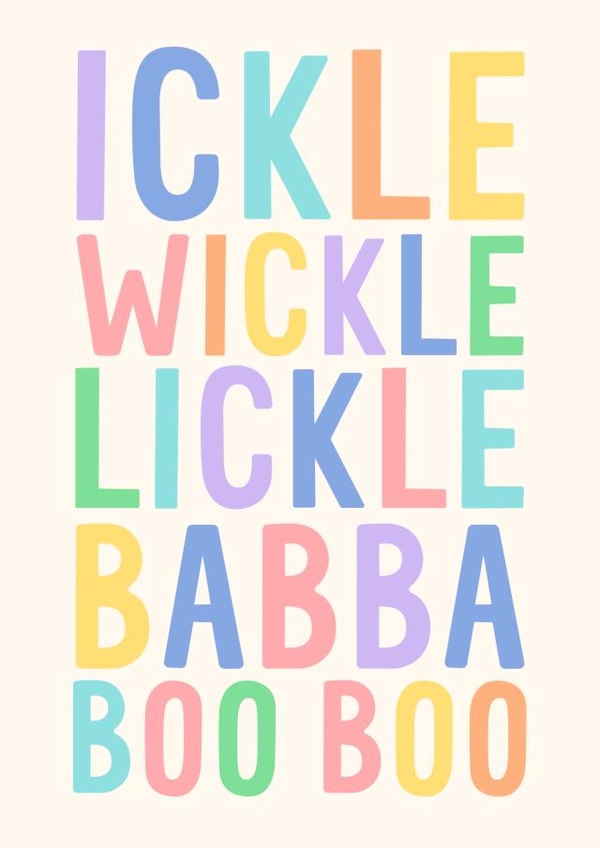 Cute New Baby Card - Baby Talk - Ickle Babba created by Running with Scissors