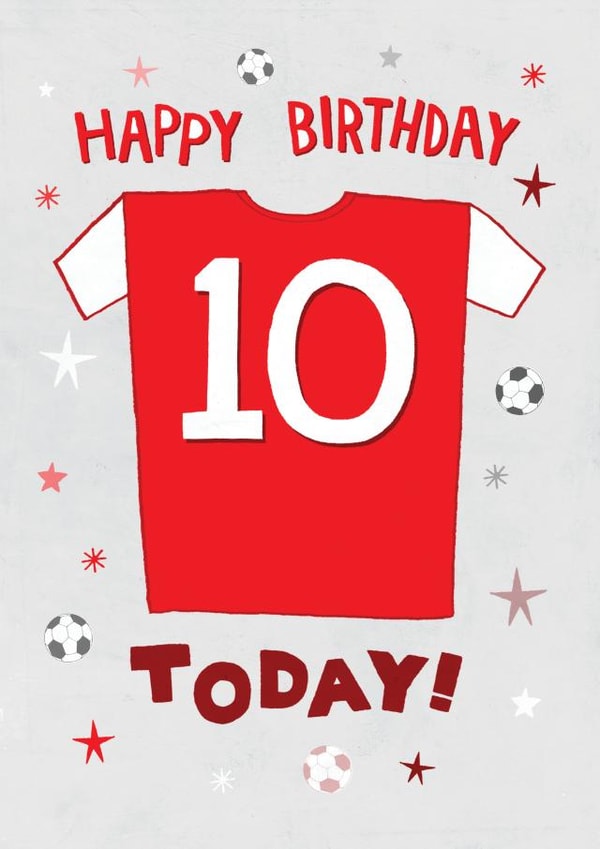 Classic Birthday Card - 10th Birthday - Football Shirt created by Pencilface