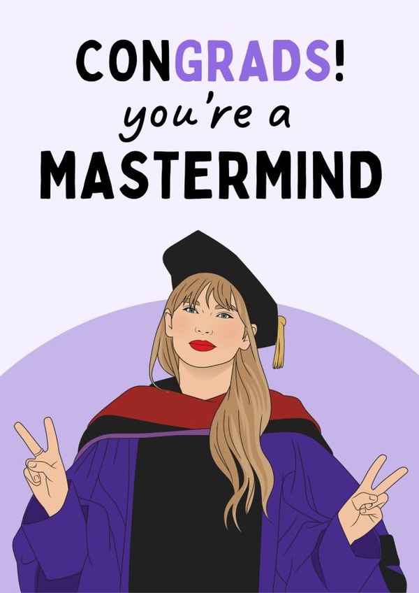 Funny Graduation Card - For Swifties - Mastermind created by Sundiva Designs