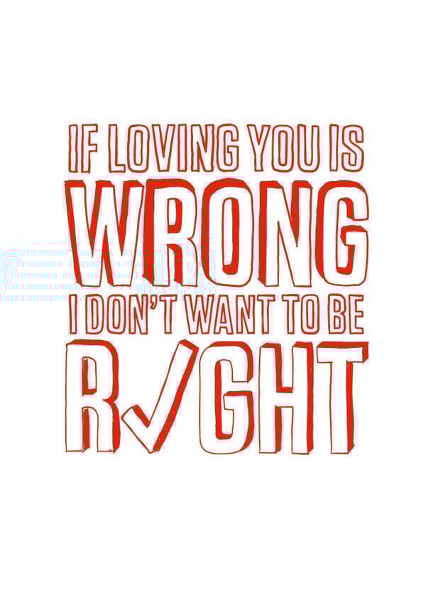 Loving and cute card for significant other - Love you - Big Type - Bold created by Paul McDermid