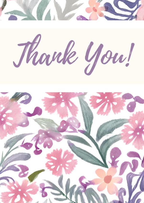 Watercolour Floral Card - Thank You created by Ronnie O