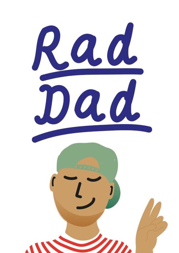 Rad Dad for a cool dad on fathers day or birthday. created by Girl Gotta Draw