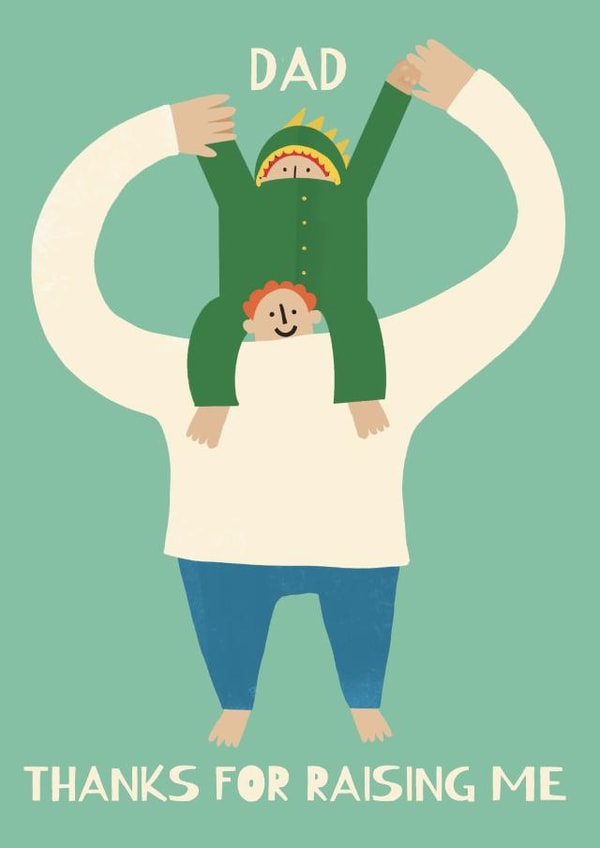 Cute Father's Day Card - From The Kids - Thanks For Raising Me created by AbiGoLucky