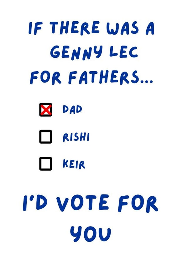Funny Birthday Card - General Election - Genny Lec created by Young Fogey