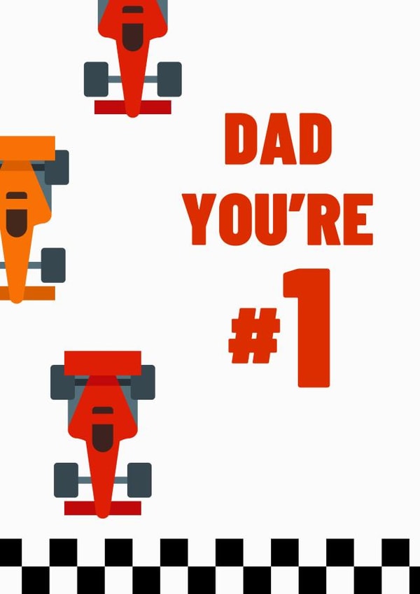 Number 1 Formula 1 Dad card created by EyUpDesigns