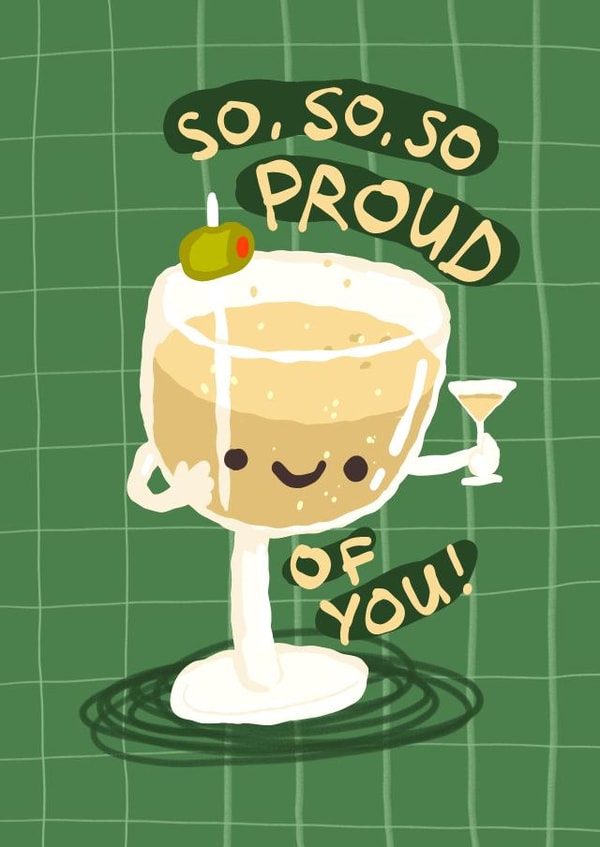 Cute Congratulations Card - Champagne - So Proud created by The Playful Indian