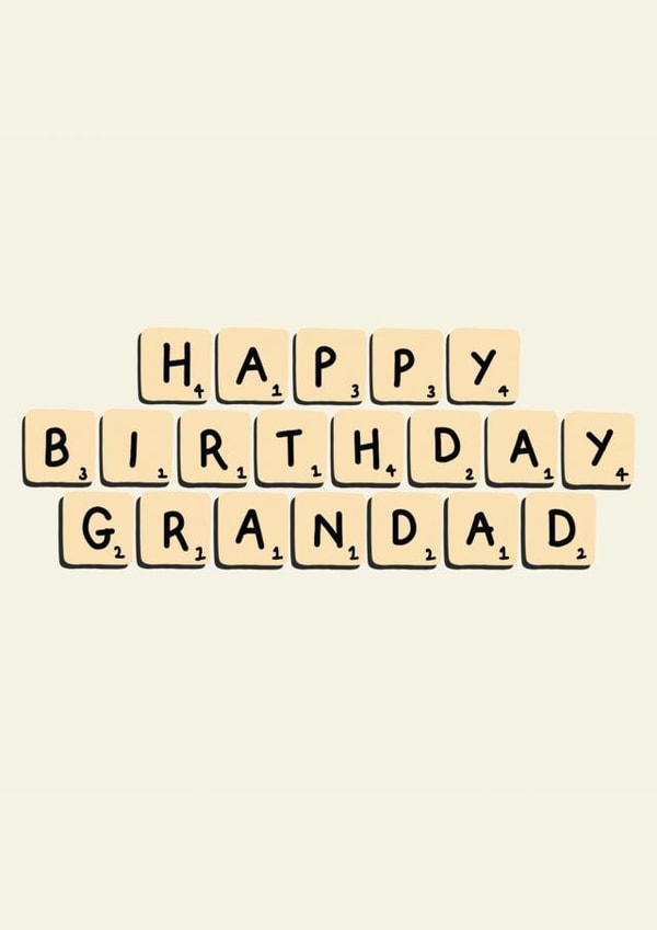 Cute Birthday Card - For Grandad - Scrabble created by Jamie Lindsay