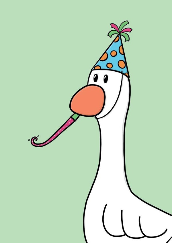 Cute Birthday Card - Celebration Goose created by OhJaye