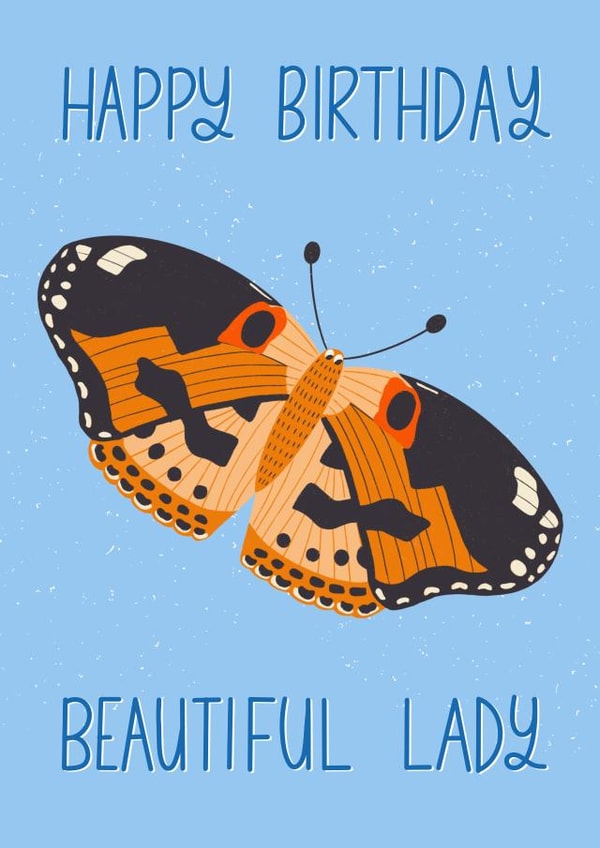 Butterfly Happy Birthday Card For Friend - Cute - Classic- Butterfly Card created by @SarahPriceDesigns