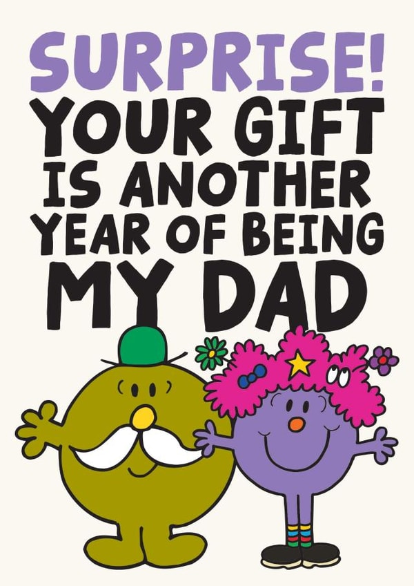 Cheeky Father's Day Card - Little Miss Surprise - Gift Of Being My Dad created by Mr. Men