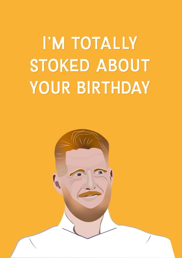 Funny Birthday Card - England Cricket - Stoked About Your Birthday created by Incognito