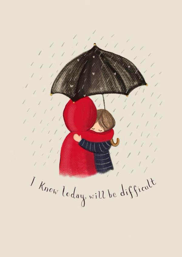 Cute Difficult Day Card - Bereavement Anniversary - Sympathy created by Love Lucy Illustration