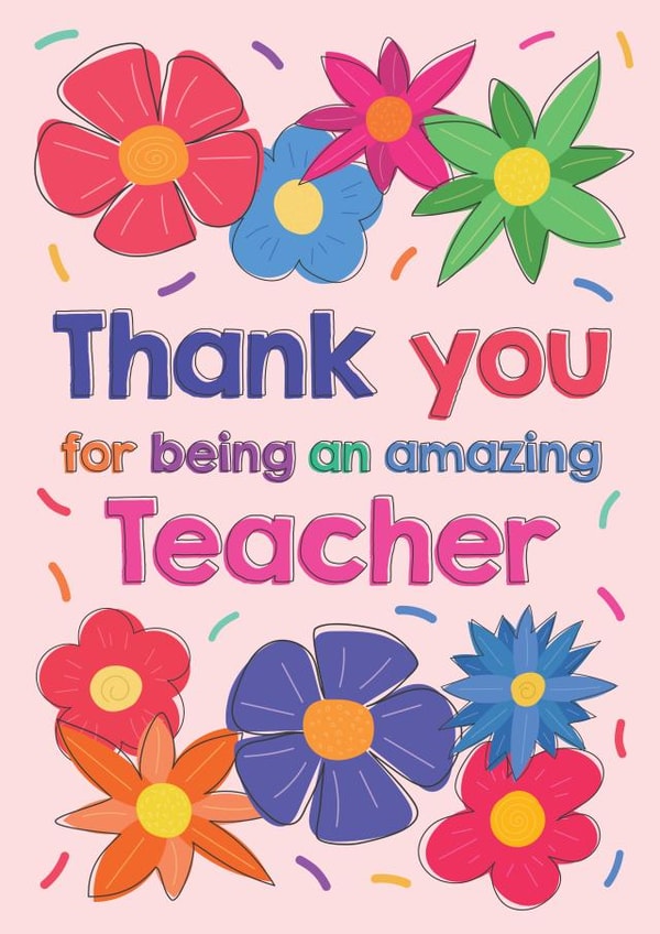 Pretty Thank You Card - For Teacher - Amazing created by Spekle Studio