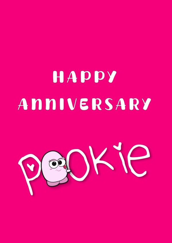 Cute Anniversary Card for your Darling - your Baby - your Pookie created by Leja Sleiniute